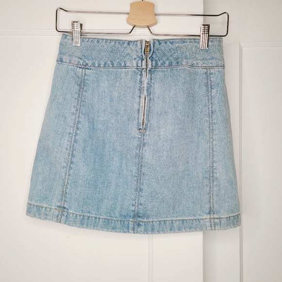 Free People Zip To It Denim Mini Jean Skirt - Picture 4 of 7